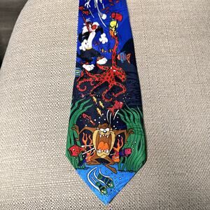 Looney Tunes Mania Neck Tie Vintage 1993 Cartoon Tasmanian Devil